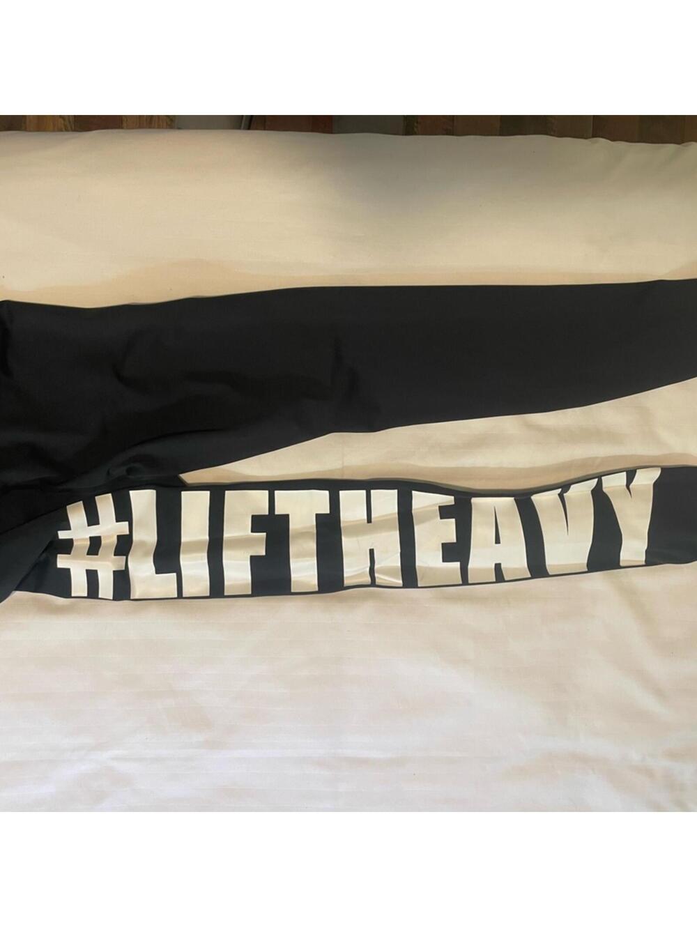 #LiftHeavy Black Workout Leggings - Sz Medium